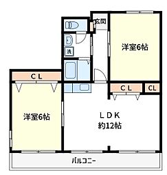 エクセレントアベ 2LDKの間取図画像