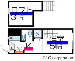 エクセル6 ワンルームの間取図画像
