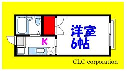 ホトコーポB-3 1Kの間取図画像
