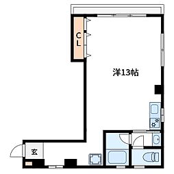 アイビービル ワンルームの間取図画像