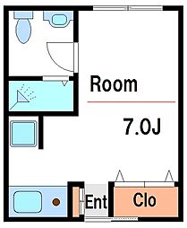 メゾンウエル-トゥ-ドゥ ワンルームの間取図画像