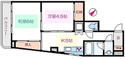 ルミエール押上 2Kの間取図画像
