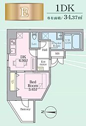 Daiwaグレイスメゾン亀戸 1DKの間取図画像