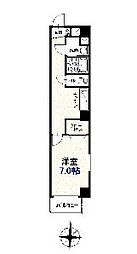 トゥールミニヨン 1Kの間取図画像