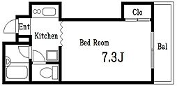 ミートピア北砂 1Kの間取図画像