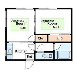 木村ビル 2Kの間取図画像