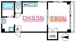 山本ビル 1DKの間取図画像