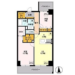 ロイヤルパークスシーサー 1SLDKの間取図画像