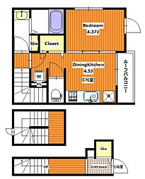 メゾン横山 1DKの間取図画像