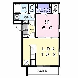 A-2(エーツー) 1LDKの間取図画像