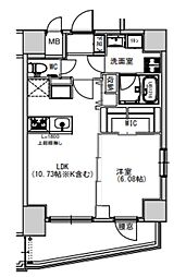 S-RESIDENCE千住大橋 1LDKの間取図画像