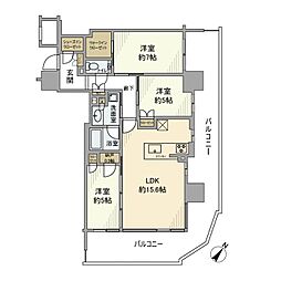 シティタワー千住大橋 3LDKの間取図画像