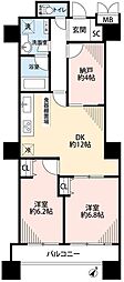 コスモ東京ベイタワー 2SLDKの間取図画像