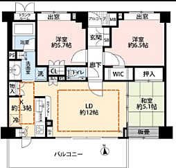 山王プレイス 3LDKの間取図画像