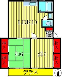 アミーコーポ 2DKの間取図画像