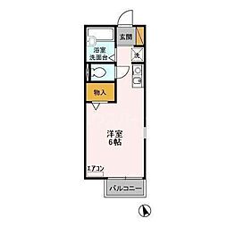 マリーゴールドA ワンルームの間取図画像