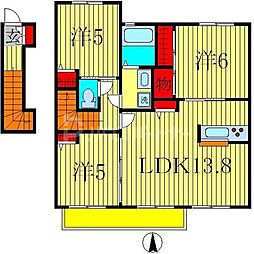 ジェンティーレ1 3LDKの間取図画像