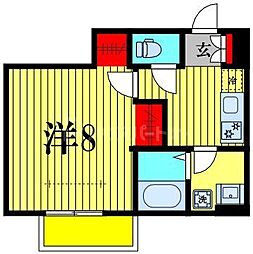 セナリオフォルム江戸川台 1Kの間取図画像