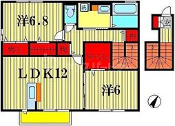 ラ・フルールA 2LDKの間取図画像