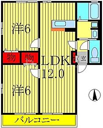 グランデュール1 2LDKの間取図画像