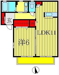 サニーコート 1LDKの間取図画像