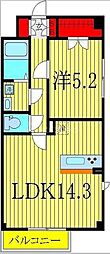 トレランス 1LDKの間取図画像