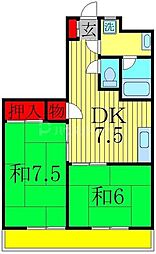 グレース寿 2DKの間取図画像