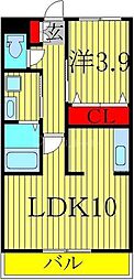 ガナドール 1LDKの間取図画像