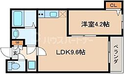 ガーネット柏 1LDKの間取図画像