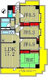 コスモ南柏 4LDKの間取図画像