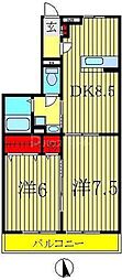 プレミエ・ステラ 2DKの間取図画像