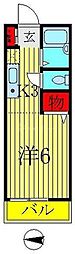 AD南柏 1Kの間取図画像