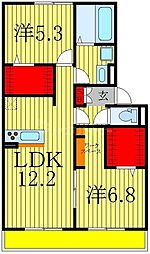 レンヌ 2LDKの間取図画像
