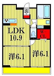 エスポワール 2LDKの間取図画像