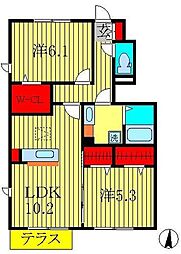 サン・フォレスト 2LDKの間取図画像