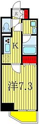 LaSante柏 1Kの間取図画像