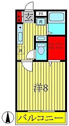 サングレージュ 1Kの間取図画像