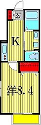 エストIJIZUMI 1Kの間取図画像