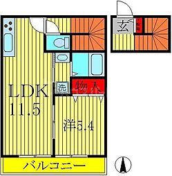 セトル手賀の杜 1LDKの間取図画像