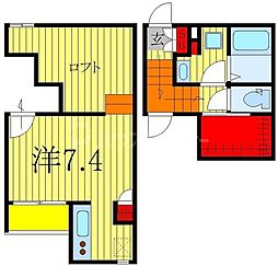 CB柏ヴェール ワンルームの間取図画像