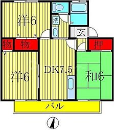 ジョイ・フローリッシュ 3DKの間取図画像