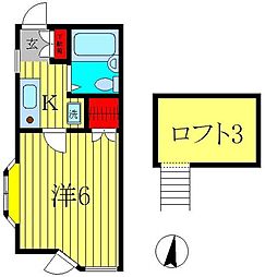エステートアーバン柏1 1Kの間取図画像