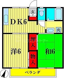 セジュールカワムラ 2DKの間取図画像