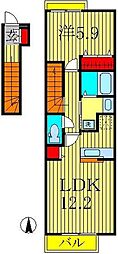 プリンセッサ 1LDKの間取図画像