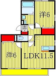グランドゥール1 2LDKの間取図画像