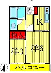 ステップ南柏 2Kの間取図画像