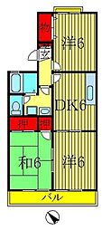 ファーストコーポ2 3DKの間取図画像