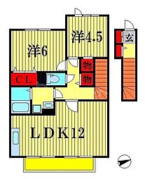 チリエージョ 2LDKの間取図画像