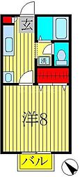 ジュリア 1Kの間取図画像