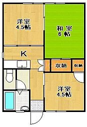 シャルムヒルズセラ 2DKの間取図画像